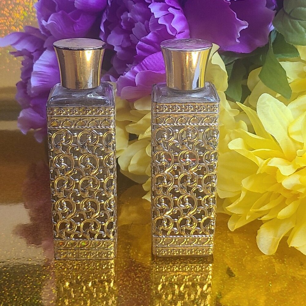 TIFFANY L'ARGENE LOT PERFUME 2 FLOZ USED 15% 60% Full Vintage VTG Filigree
